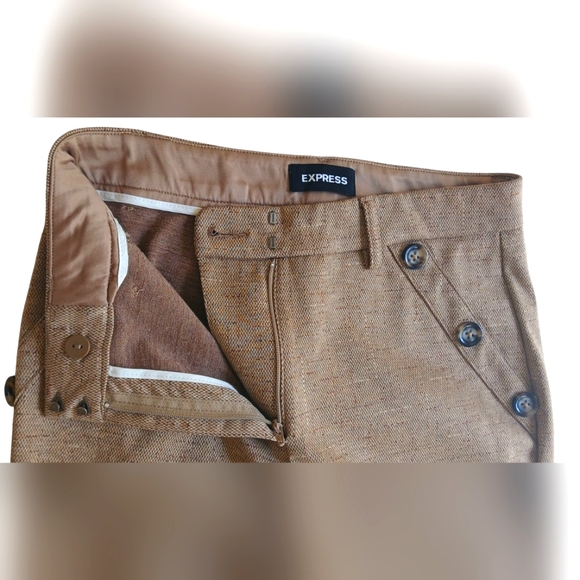 Express Women's Brown Skinny Mid Rise Ankle Trousers-Size 4 EUC - Picture 2 of 5